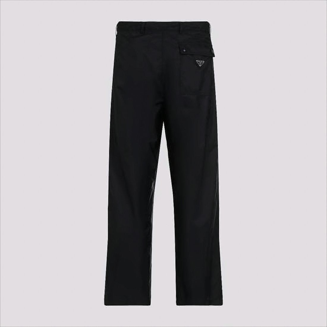 Prada Straight-Leg Black Pants With Design
