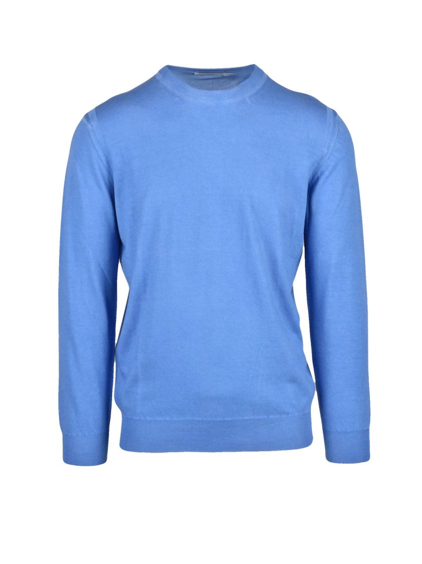 Kangra Light Blue Crew Neck Cotton Men Sweater