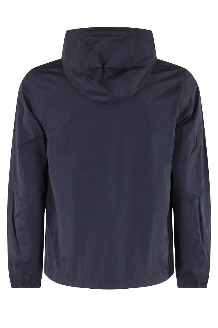 K-Way Nylon Jacket With Hood And Central Double-Slider Zipper