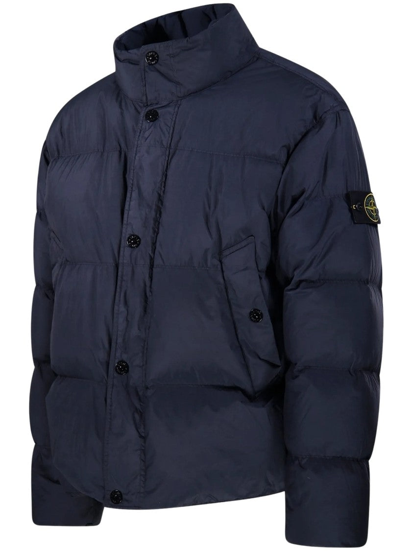 Stone Island Cropped High-Collar Quilted Puffer Bomber Jacket