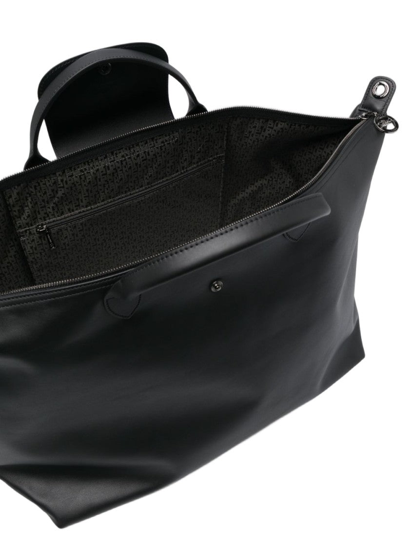Longchamp Structured Neutrals Handbag With Design