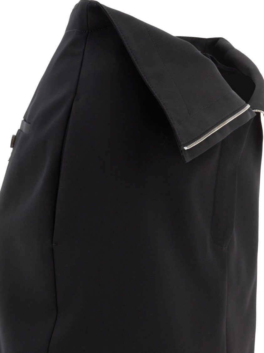 Alexander Mcqueen High-Waisted Black Wool Skirt