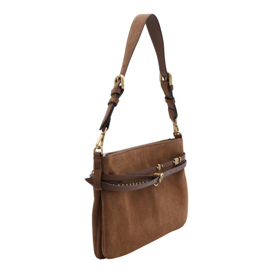 Pinko Structured Rectangular Brown Handbag