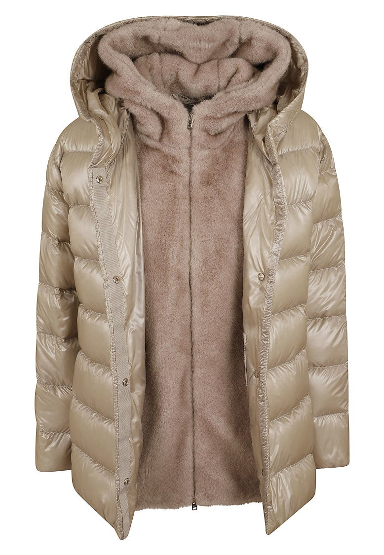 Herno Ultralight Padded Down Jacket With Faux Fur Hood
