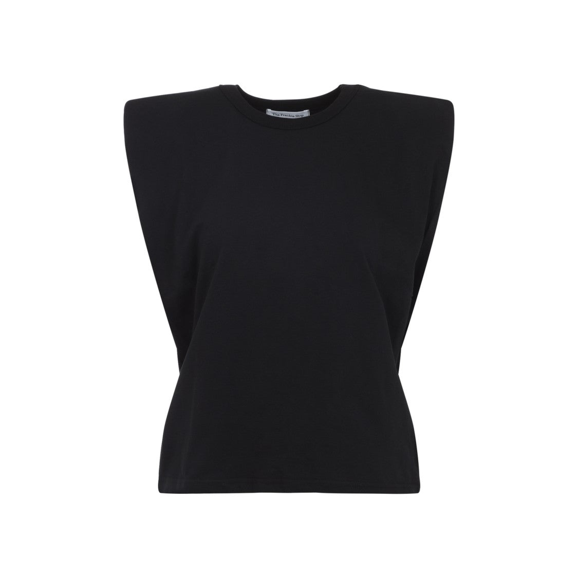 The Frankie Shop Sleeveless Padded Shoulder T-Shirt In Pure Cotton