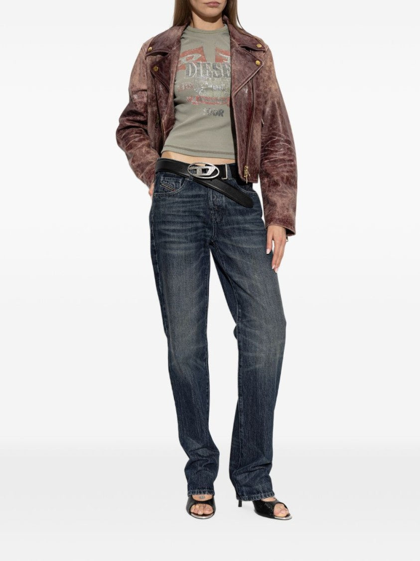 Diesel Faded Wash Straight-Leg Silk-Nylon Blend Jeans