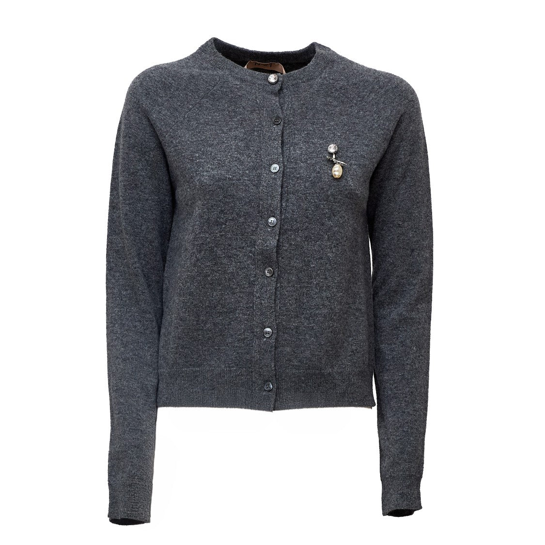 N°21 Jeweled Button Crewneck Cardigan