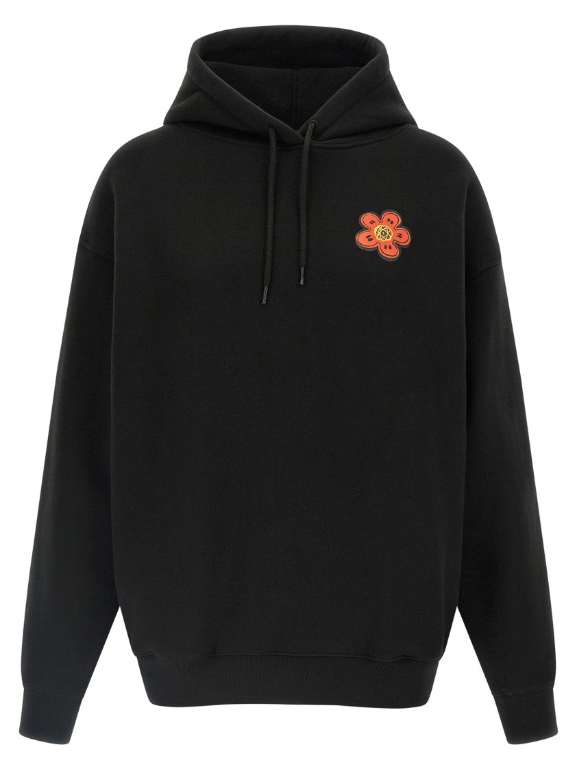 Kenzo Floral Print Hoodie With Spacious Hood And Relaxed Fit