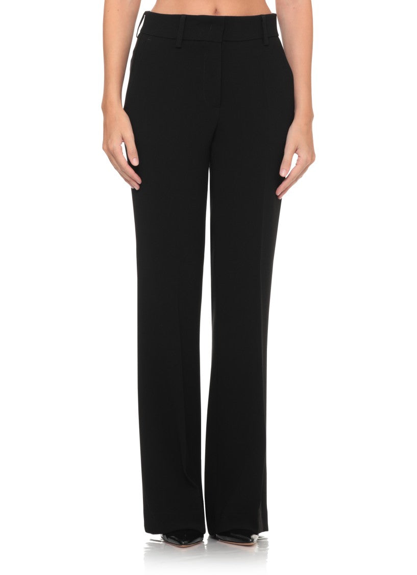 Alberto Biani Black Flared Leg Minimalist Tailored Formal Pants