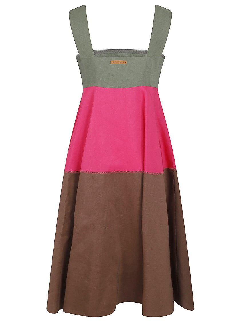 Marni Tiered Midi Dress With Empire Waistline