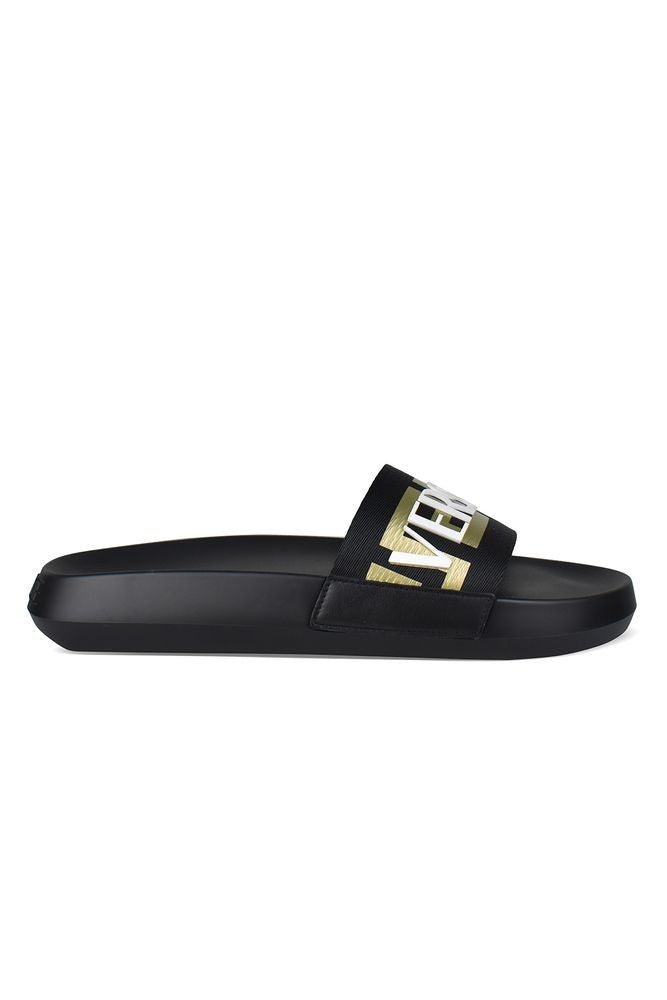 Versace Black Rubber Slides