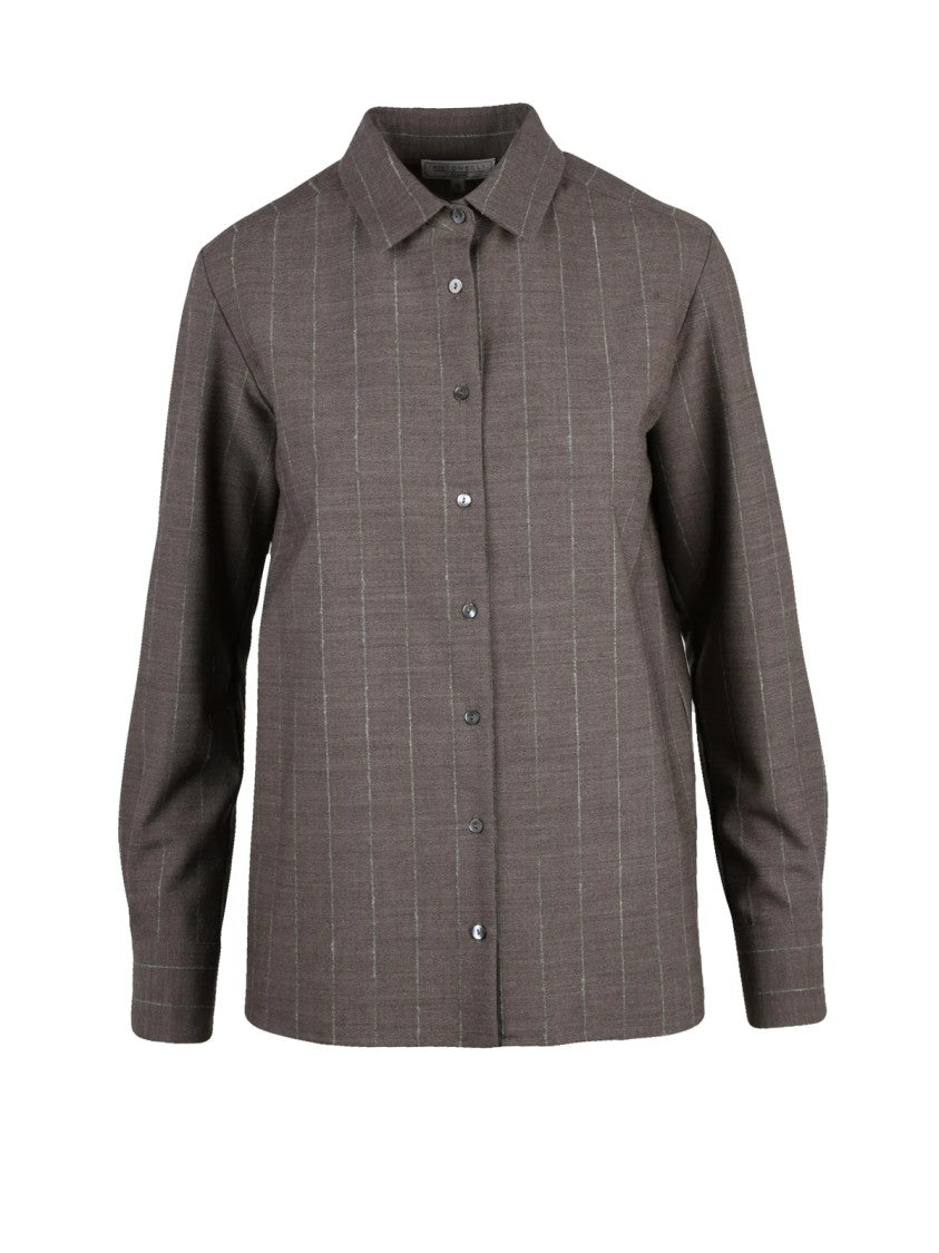 Antonelli Beige Stretch Virgin Wool Button Shirt