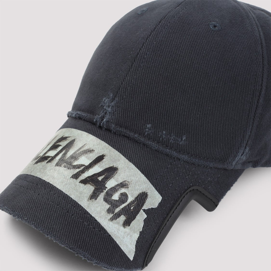 Balenciaga Faded Washed Black Cotton Cap