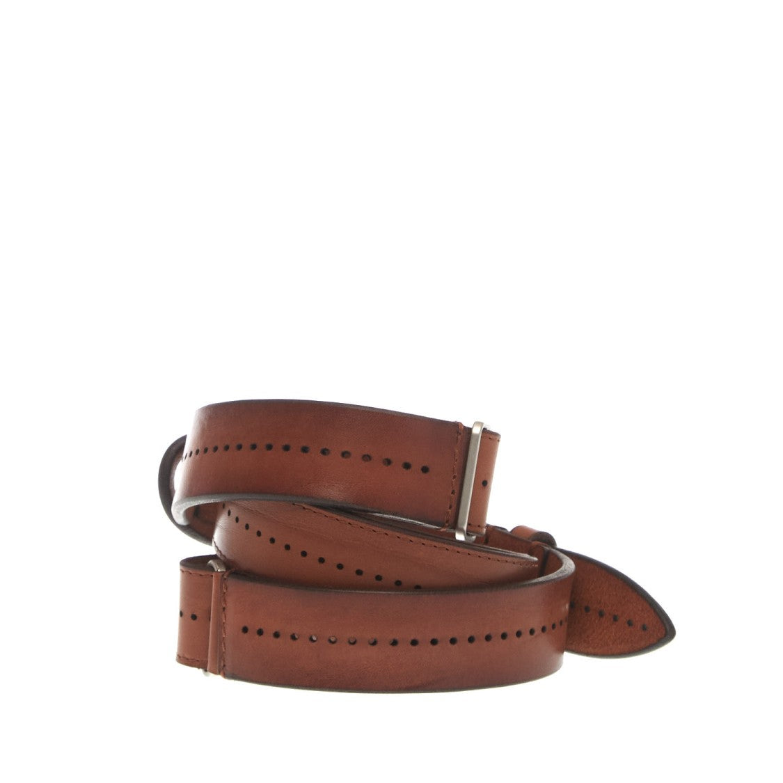Orciani Nobuckle Leather Belt With Holes