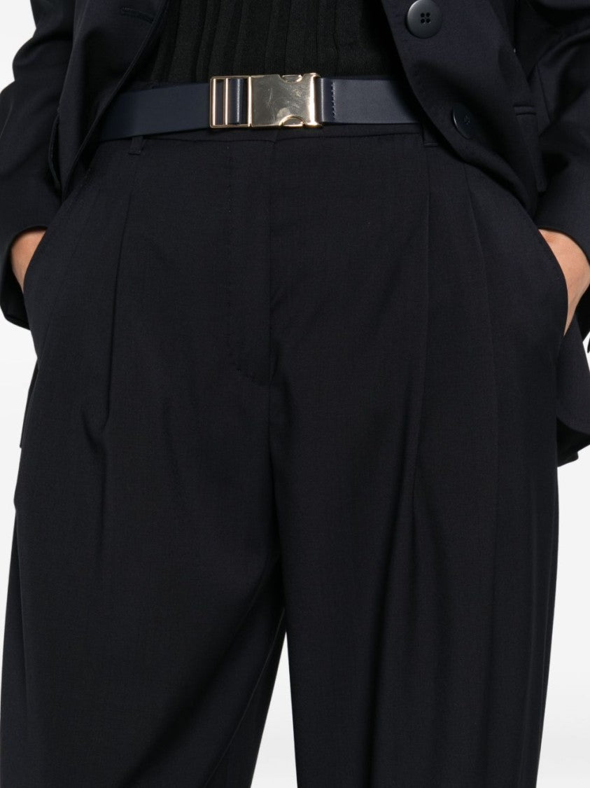 Max Mara Wide-Leg Trousers With Tailored Belt And Pleats