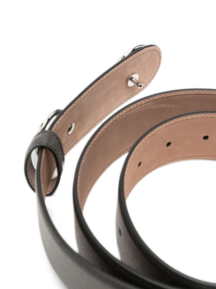 Gucci Black Calfskin Silver Horsebit Belt