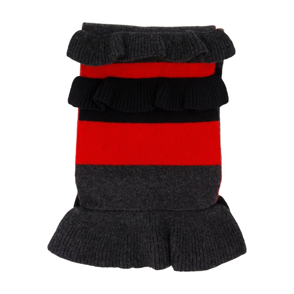 Simone Rocha Ruffled Edge Wool Scarf With Striped Design
