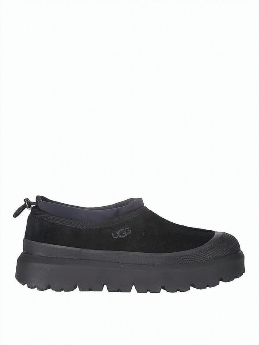 Ugg Slip-On Black Calf Leather And Nylon Sneakers