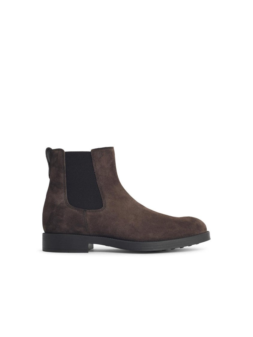 Tod's 'Chelsea' Brown Suede Leather Ankle Boots