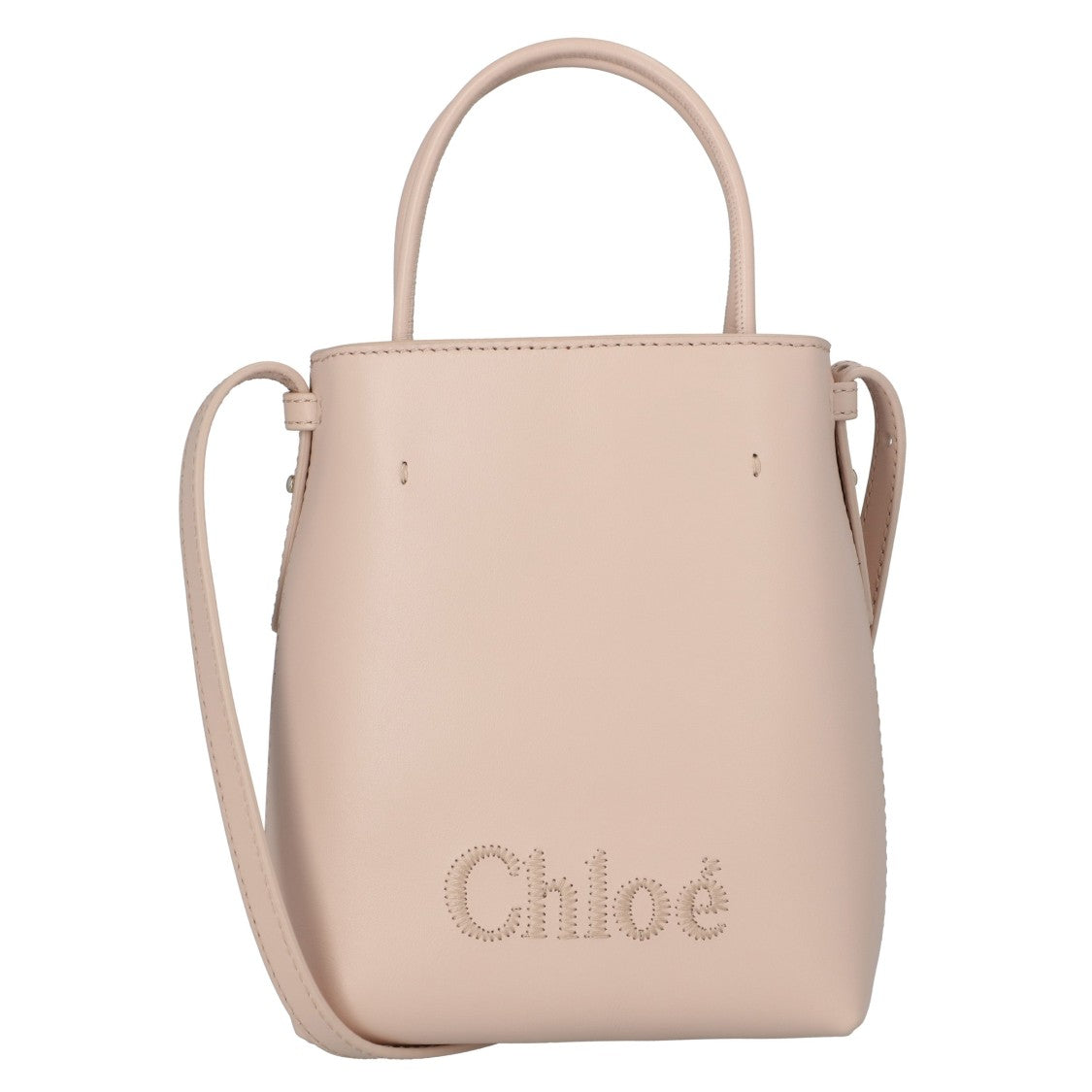 Chloé Sense Micro Tote Bag In Soft Leather Beige