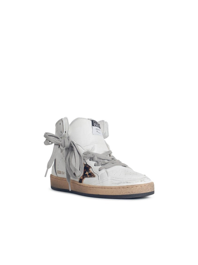 Golden Goose Sky-Star' White Leather Sneakers