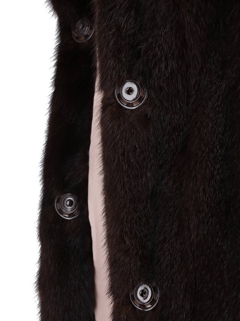 Iacopa Clea Wide Collar Mink Fur Jacket
