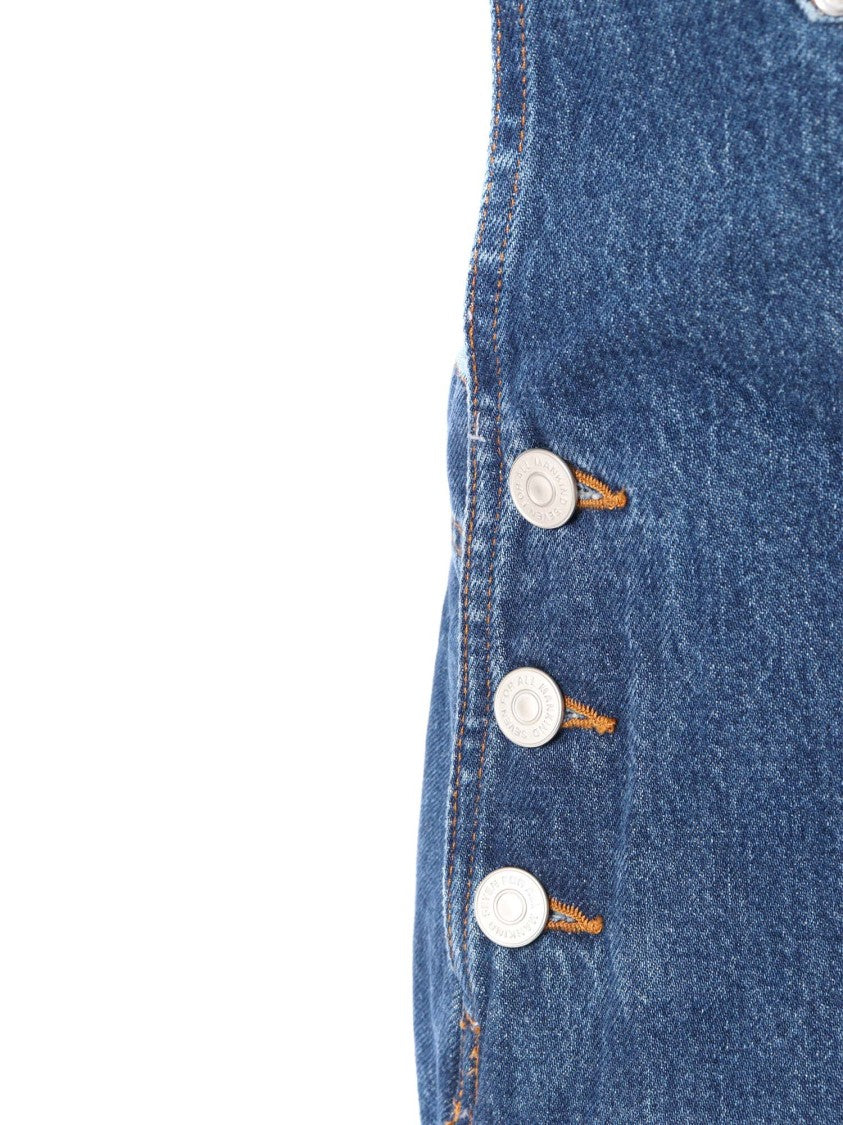 7 For All Mankind Dark Blue Dungaree Dress Le Blue