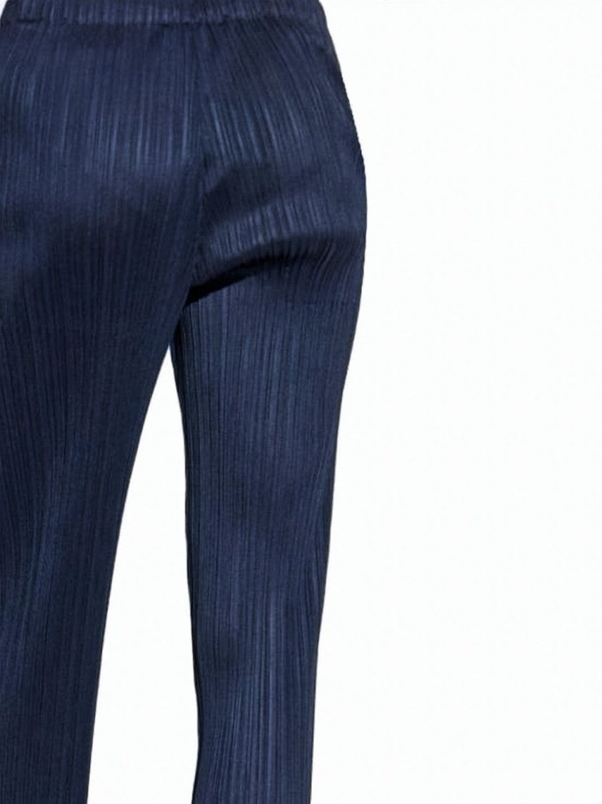 Pleats Please Pleated Design Cropped Jogger Pants With Elastic Waistband
