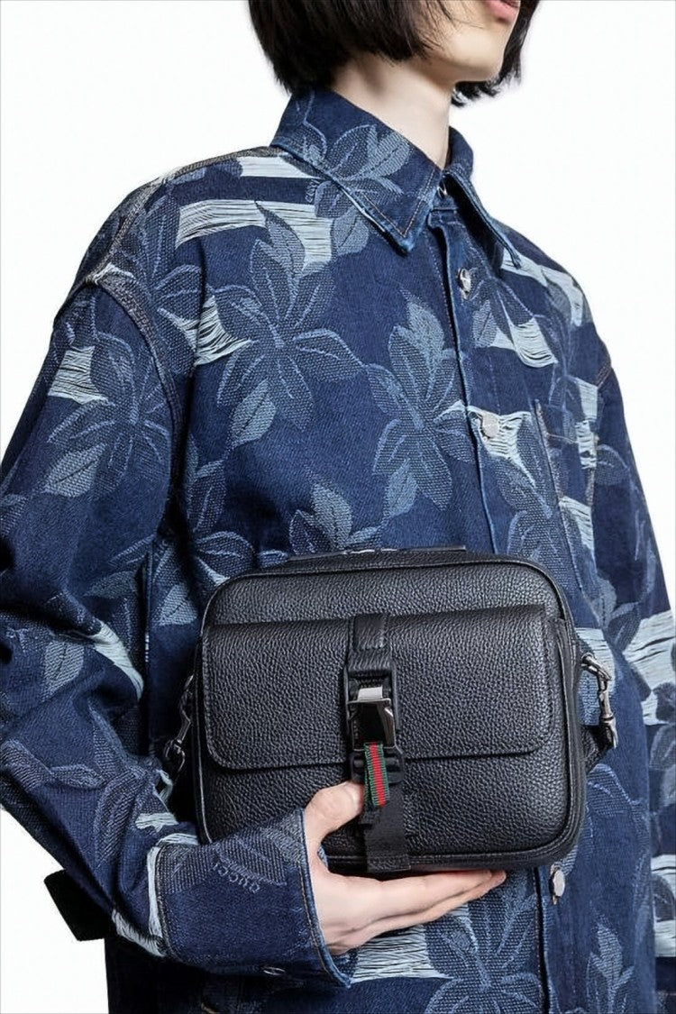 Gucci Textured Leather Crossbody Bag