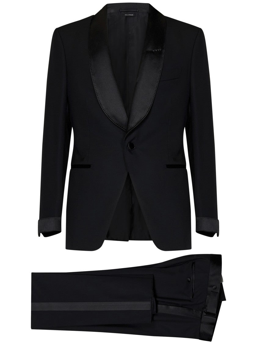 Tom Ford Tailored Black Suit With Satin Accents