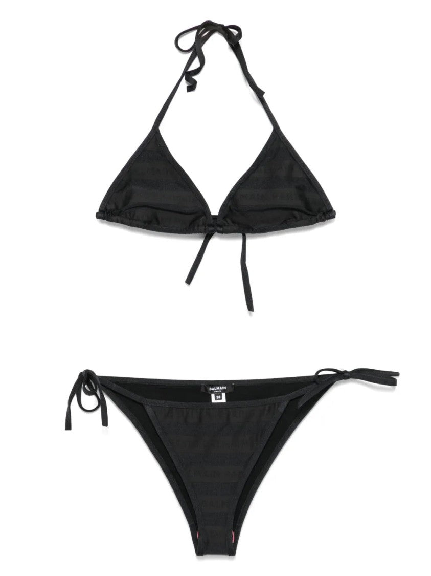 Balmain Classic Triangle Bikini With Adjustable Ties