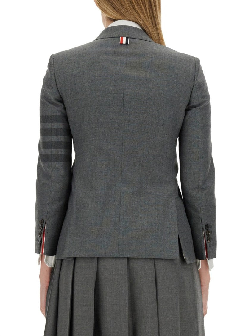 Thom Browne Tailored Grey Jacket With Notched Lapels