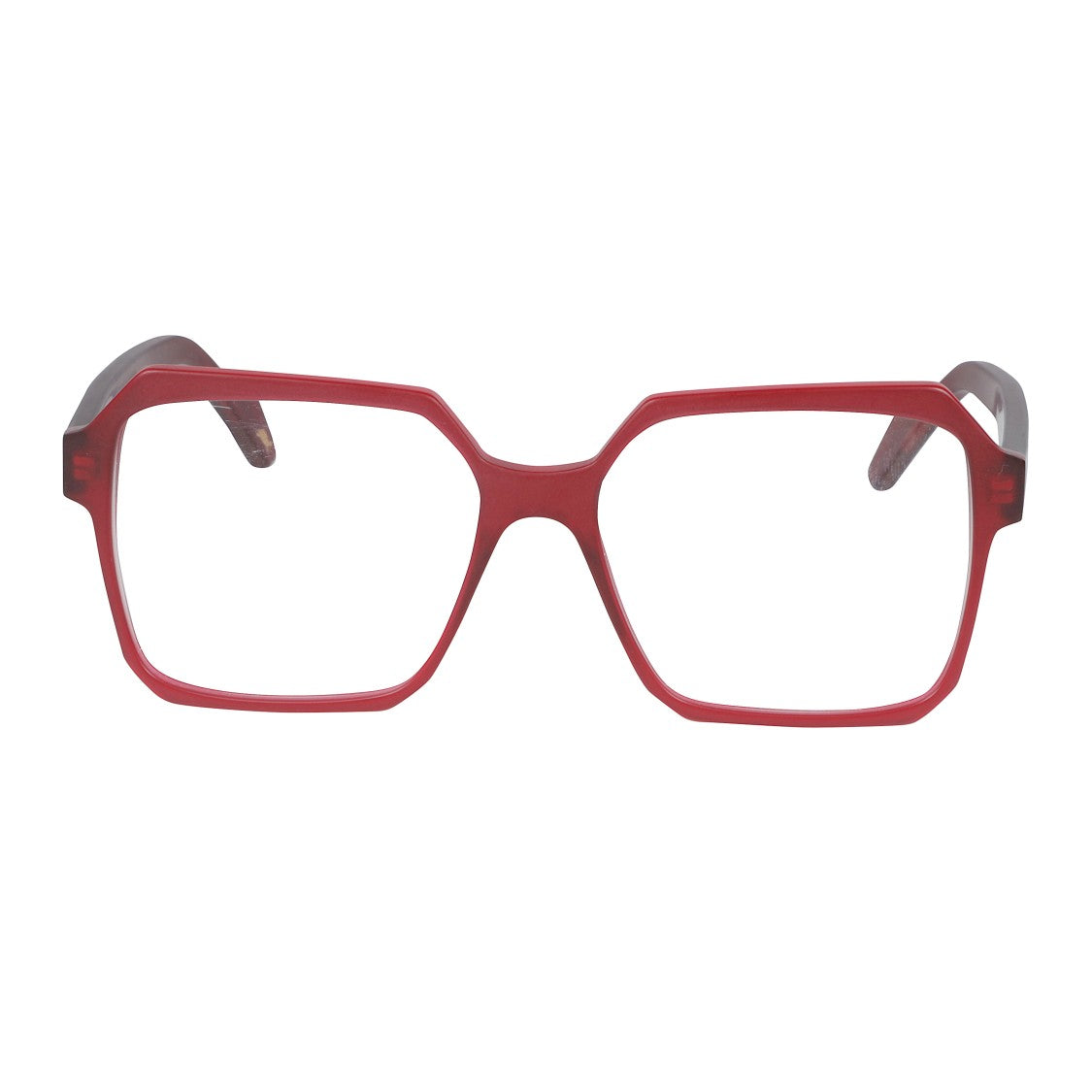 Kador Kiara Oversized Square Frame Red Eyeglasses With Glossy Finish
