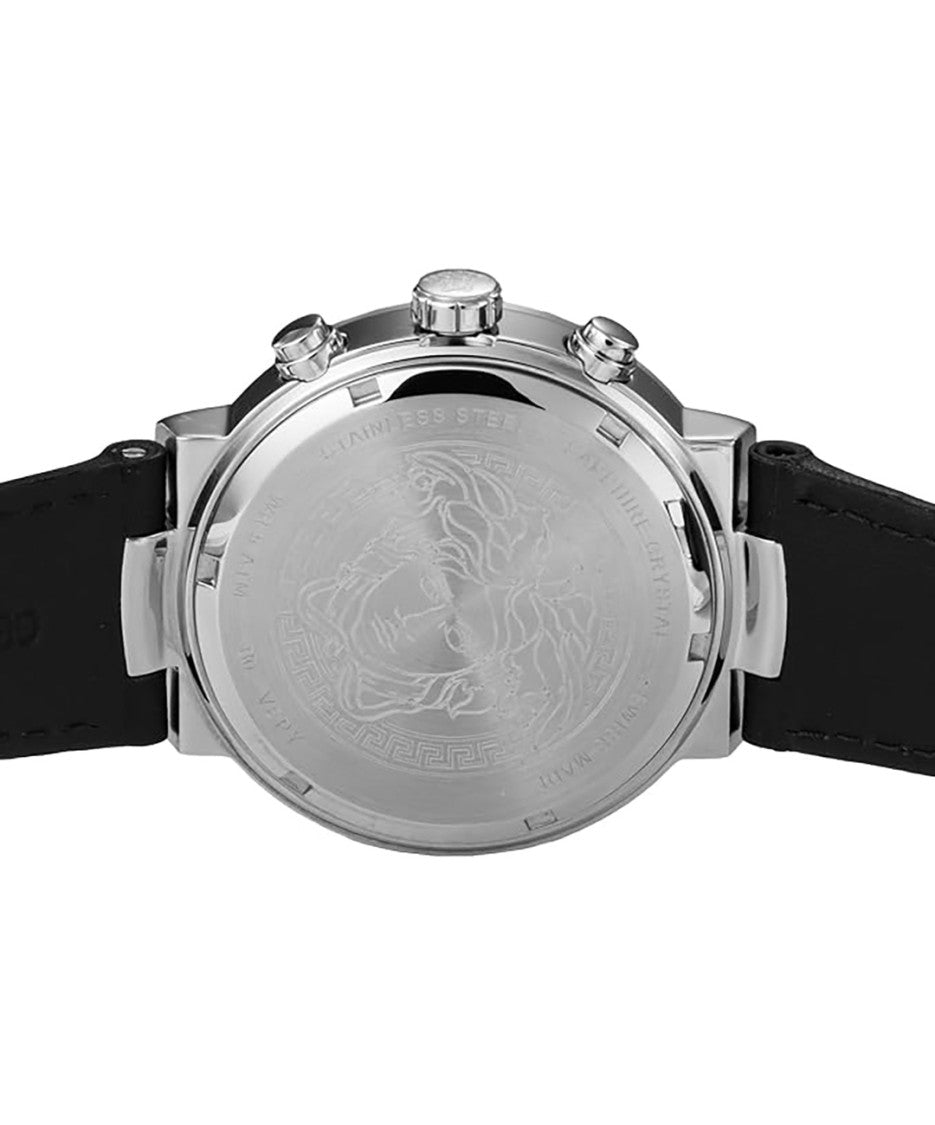 Versace Urban Mystique Chronograph Watch With Steel Case And Black Dial