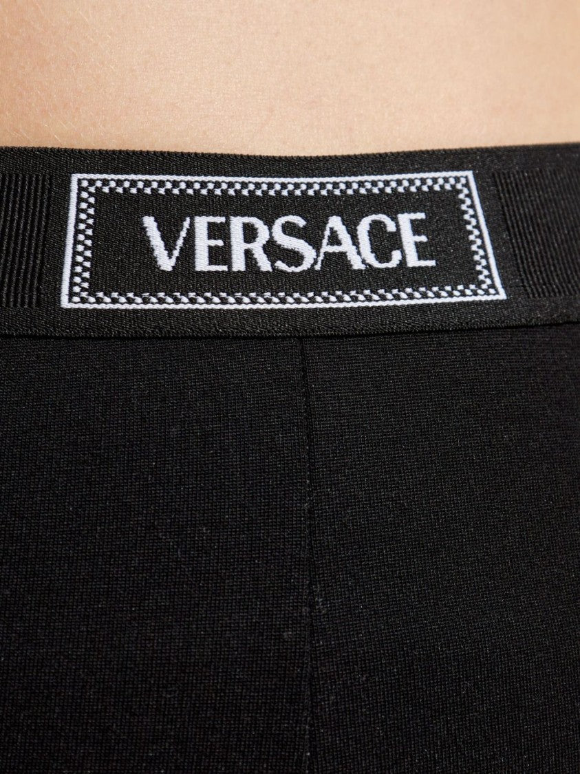 Versace High-Waisted Slim Fit Trousers With Branded Label