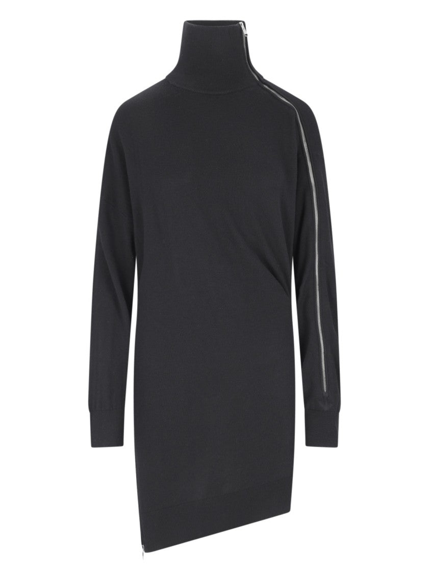 Isabel Marant Black Wool Blend Zip Knit Dress