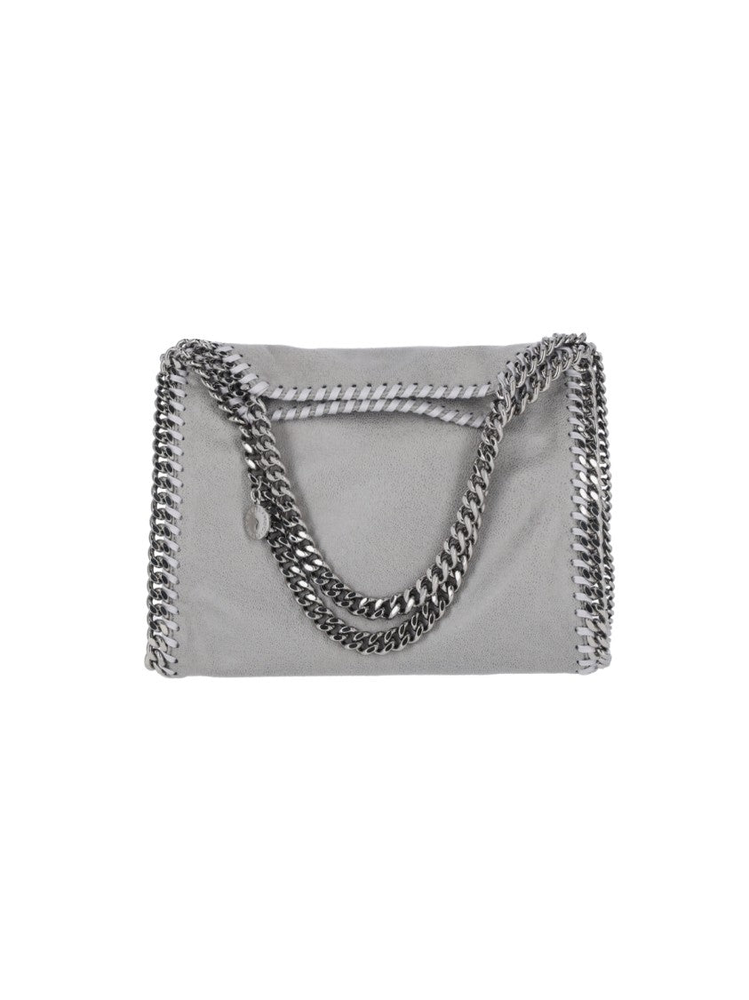 Stella Mccartney Rectangular Soft-Textured Silver Chain Fabric Tote Bag