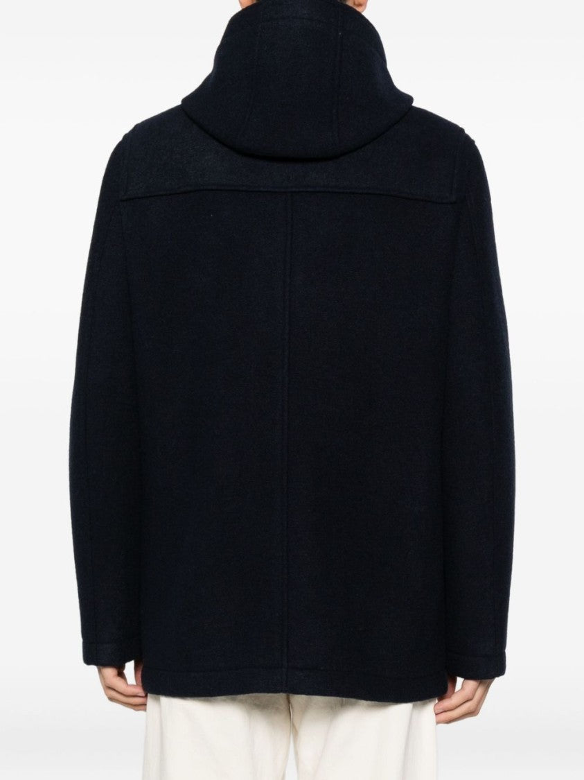 Manuel Ritz Short-Length Wool Coat With Hood And Functional Pockets