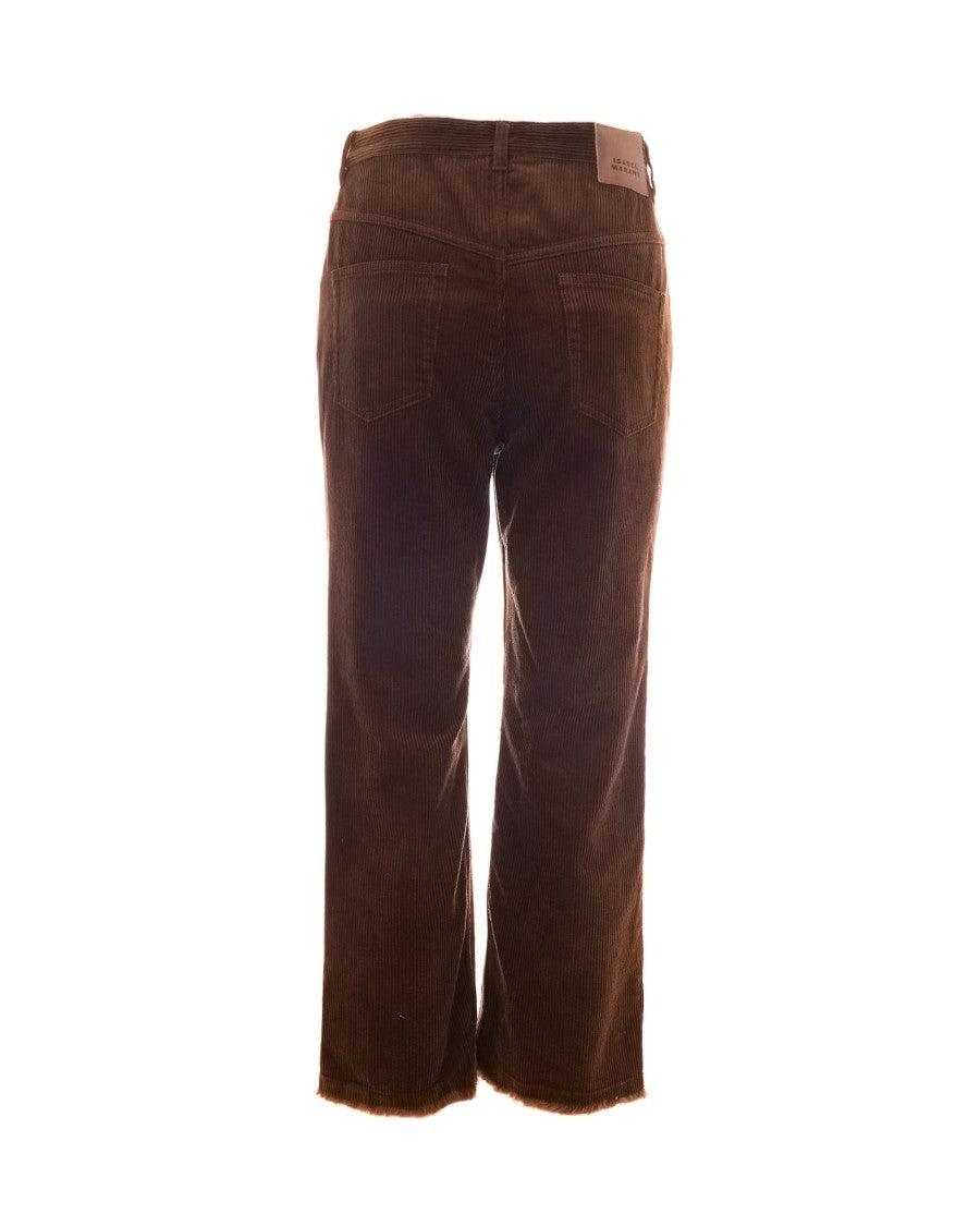Isabel Marant Étoile Straight-Leg Corduroy Pants With Frayed Hem