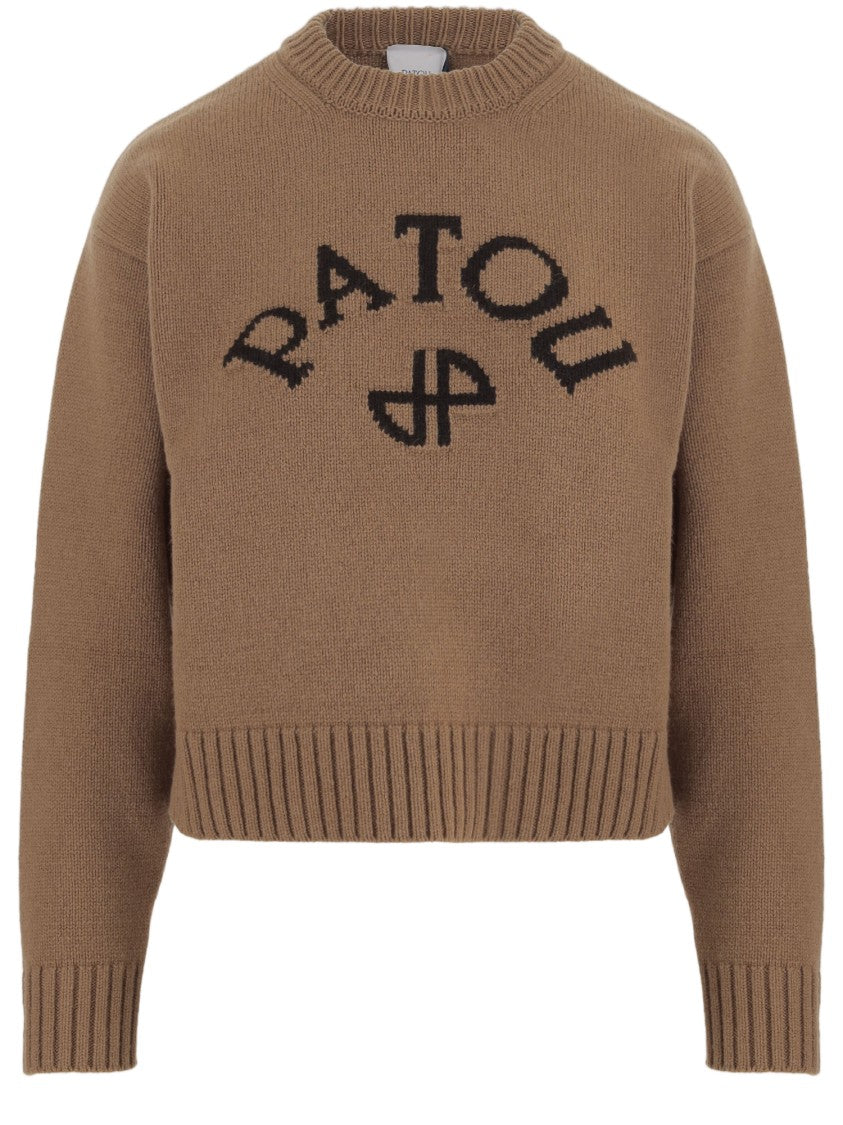 Patou Wool And Cashmere Blend Sweater With Contrast Logo