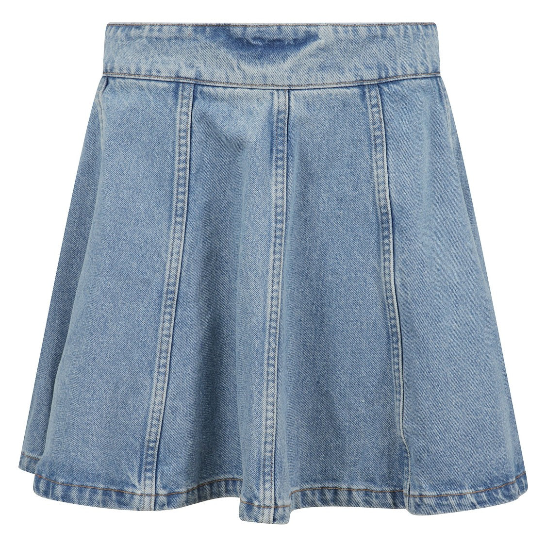Rotate Structured Denim Mini Skirt