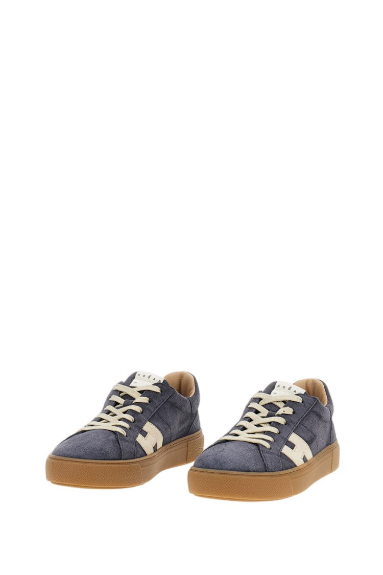 Hogan Blue Suede Leather Skater Sneakers