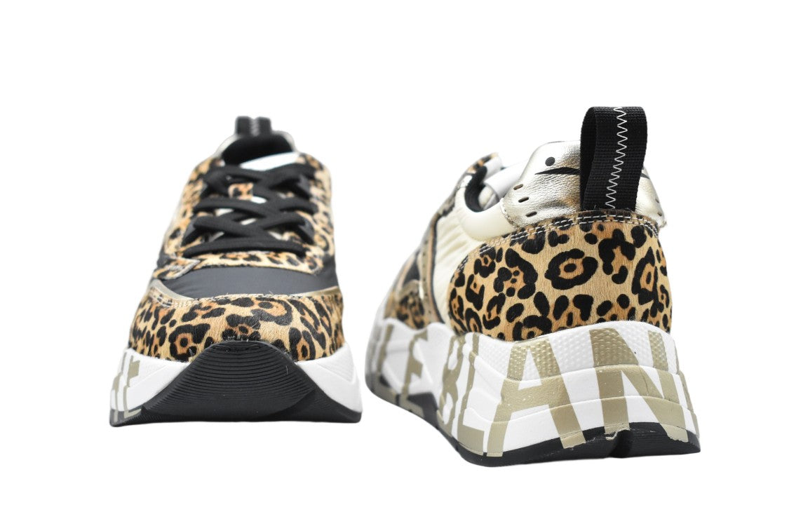 Voile Blanche Lace-Up Low Shoes In Leopard Platinum