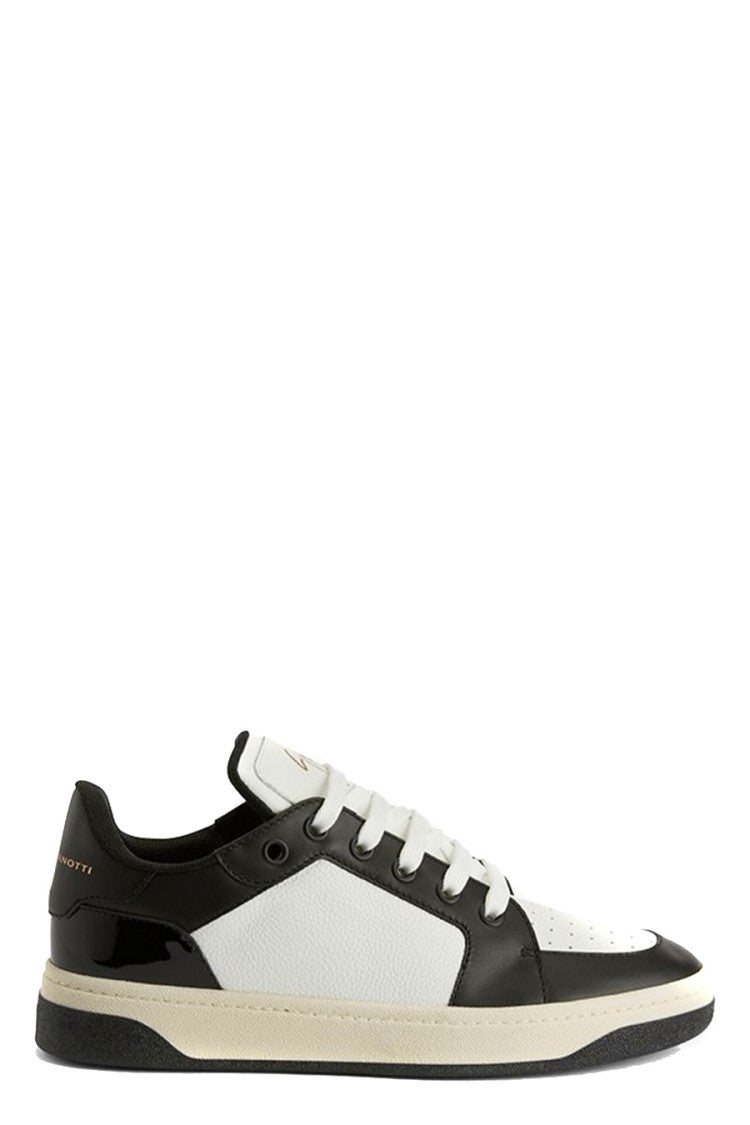 Giuseppe Zanotti Black Gz 94 Leather-Fabric Lace-Up Sneakers