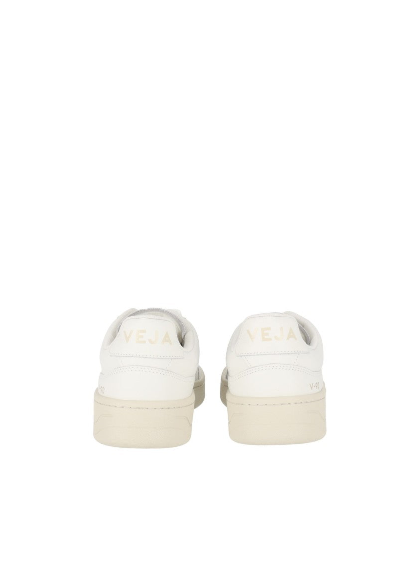 Veja Extra-White V-90 Minimalist Low-Top Sneakers