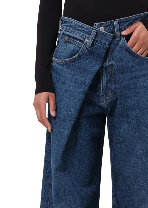 Agolde Vana Fold Mid-Rise Wide-Leg Jeans