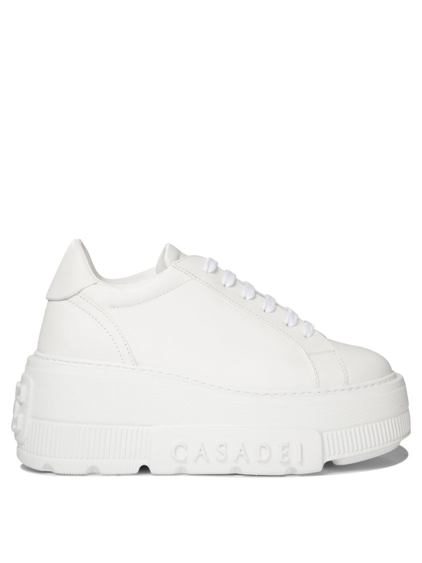 Casadei Minimalist Platform Sneakers With Smooth Leather Upper