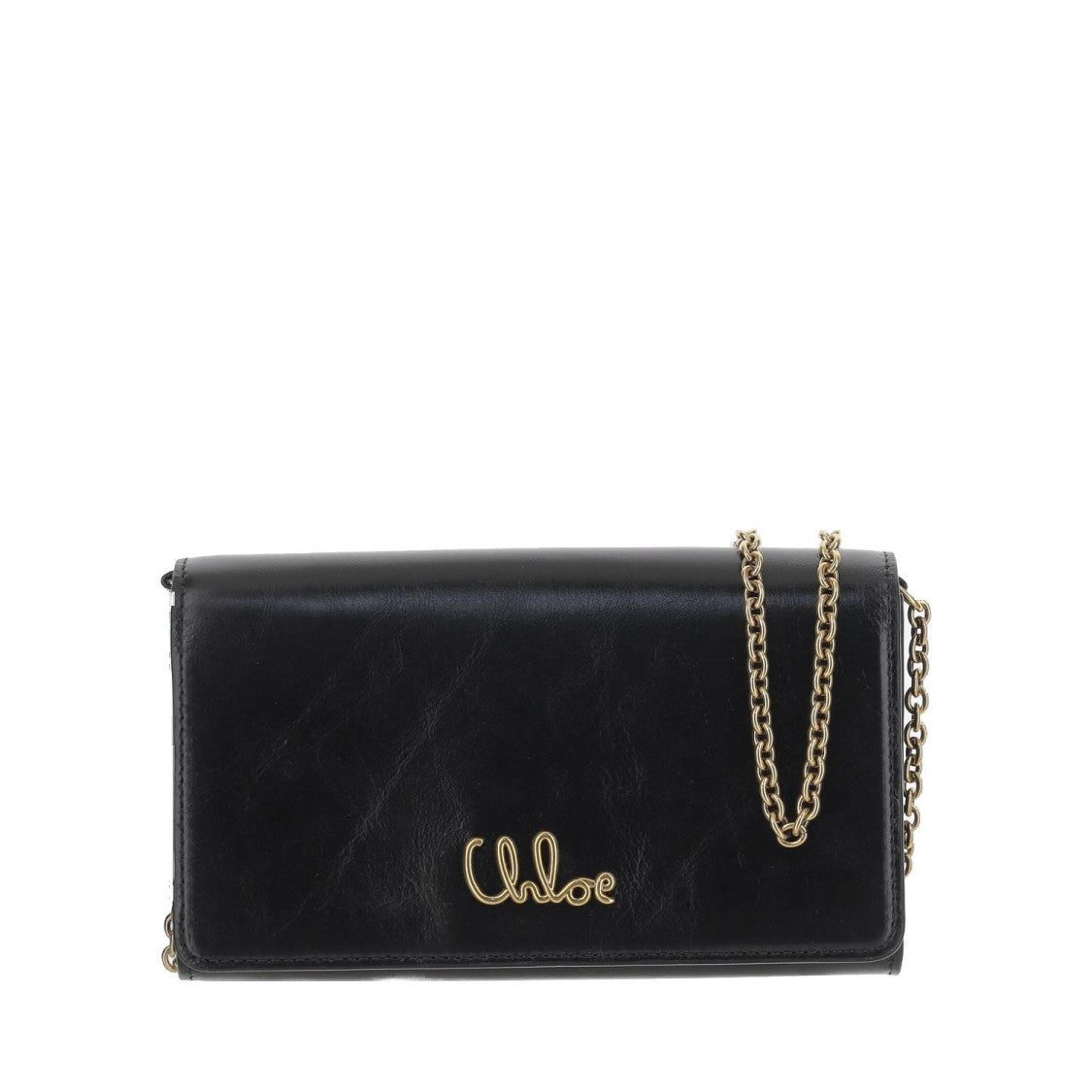 Chloé Logo Shoulder Bag With Chain Detail And Magnetic Closure
