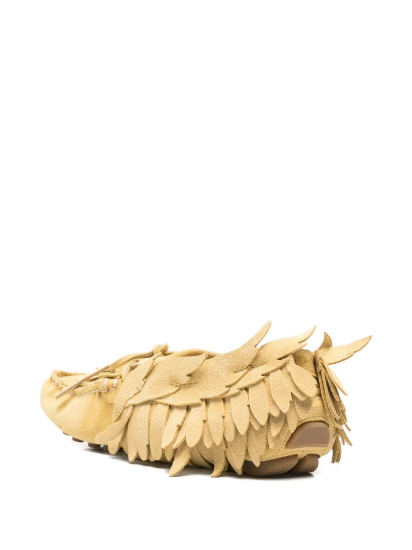 Alberta Ferretti Moccasin-Style Shoes With Layered Fringe And Bow Detail