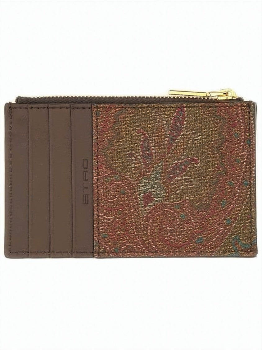 Etro Paisley Pattern Slim Card Wallet